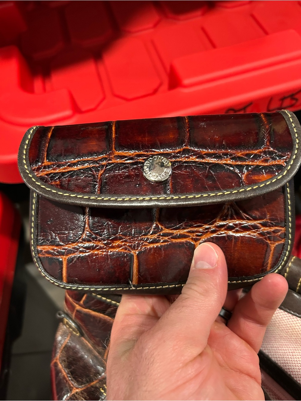 Dooney & Bourke Croco Embossed Leather Tote Bag Brown Crocodile Shoulder Purse - Picture 16 of 16